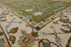 Classic 8'x10' Green Hand Knotted Traditional William Morris Arts & Crafts Wool Rug