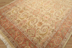 8x10 Beige, Blush, Sage Color Hand Knotted Oushak Wool Traditional Oriental Rug