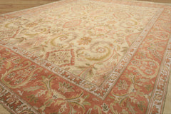 8x10 Beige, Blush, Sage Color Hand Knotted Oushak Wool Traditional Oriental Rug