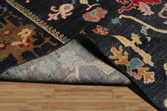 Classic LoomBloom 8'x10' Blue Wool Oriental Area Rug Hand Knotted Transitional Design