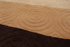 3x5 Beige, Brown, Tan Color Hand Tufted All-Over Wool Modern Oriental Rug