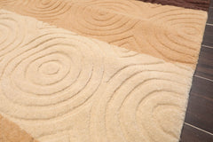 3x5 Beige, Brown, Tan Color Hand Tufted All-Over Wool Modern Oriental Rug