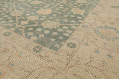 Classic LoomBloom Green Hand Knotted Wool Oriental Area Rug in Stone Wash Style Multi Sizes