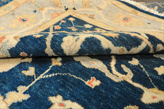 6x9 Navy, Slate, Beige Color Hand Knotted Oushak Wool Traditional Oriental Rug