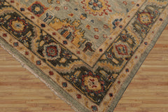 10x14 Mint Green Beige Color Hand Knotted Wool Traditional Oriental Rug