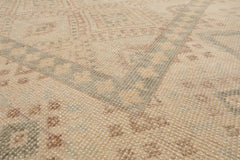Classic LoomBloom Beige Hand Knotted Wool Oriental Area Rug in Transitional Geometric Stone Wash Design Multi Sizes