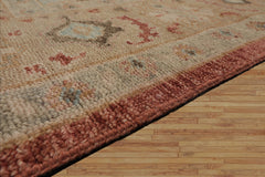 10x14 Rust Moss Beige Color Hand Knotted Wool Traditional Oriental Rug