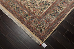 8x10 Ivory, Blue, Brown Color Hand Knotted All-Over 100% Wool Traditional Oriental Rug
