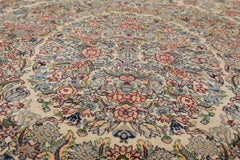 8x10 Ivory, Blue, Brown Color Hand Knotted All-Over 100% Wool Traditional Oriental Rug