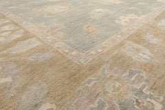 Hand Knotted Gray Oushak Rug LoomBloom Wool Oriental Stone Wash Design