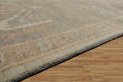 10x14 Mint Gray Ivory Color Hand Knotted Wool Traditional Oriental Rug