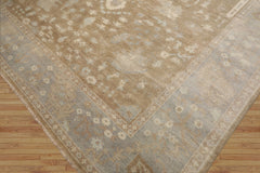 Hand Knotted Blue Oushak Rug LoomBloom Wool Oriental Stone Wash Design