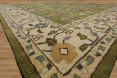 Multi Size Traditional Arts and Crafts Green Wool Rug Hand Tufted by LoomBloom
