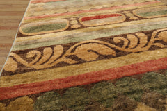 Tibetan Art and Deco Transitional Runner Hand Knotted Tan Wool Rug 2'6"x9'9"