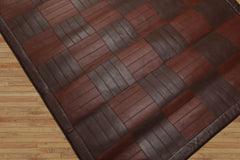 4x6 Brown, Chocolate, Color Hand Made All-Over 100% Wool Modern Oriental Rug