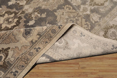 7'9"x11'1" Distress Gray Wool Rug Hand Knotted Traditional Oushak LoomBloom