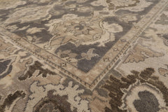 7'9"x11'1" Distress Gray Wool Rug Hand Knotted Traditional Oushak LoomBloom