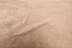 5x8 Tone on Tone Beige, , Color Hand Loomed Tibetan Wool Modern & Contemporary Oriental Rug