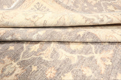 9x12 Taupe, Gray, Ivory Color Hand Knotted Peshawar Wool Transitional Oriental Rug