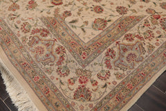 8x10 Beige, Tan, Rose Color Hand Knotted All-Over 100% Wool Traditional-Persian/Oriental Oriental Rug