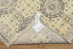 6x9 Ivory, Slate, Blue Color Hand Knotted Oushak Wool Transitional Oriental Rug