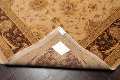 9x12 Tan, Brown, Beige Color Hand Knotted All-Over 100% Wool Traditional Oriental Rug