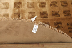 8' Round Tan, Brown, Color Hand Knotted Tibetan New Zealand Wool Modern & Contemporary Oriental Rug