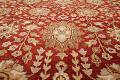8x10 Rusty Red, Ivory, Gray Color Hand Knotted All-Over 100% Wool Traditional-Persian/Oriental Oriental Rug