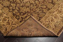 9x12 Brown, Tan, Sage Color Hand Knotted All-Over 100% Wool Traditional Oriental Rug