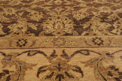 9x12 Brown, Tan, Sage Color Hand Knotted All-Over 100% Wool Traditional Oriental Rug