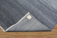 LoomBloom 9'1'' x 12'2" Blue Hand Knotted Tibetan Wool and Silk Contemporary Oriental Area Rug