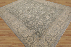 8'10'' x 11'10" Moss Hand Knotted Agra Wool Traditional 200 KPSI Oriental Area Rug