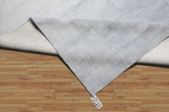 13'7'' x 18'5" Gray Hand Knotted 100% Silk Modern Tibetan Oriental Area Rug