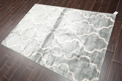4x6 Blue, White, Color Hand Tufted All-Over 100% Viscose Contemporary Oriental Rug