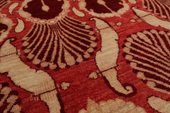 5'11'' x 8'11" Coral Hand Knotted Wool Art Deco 200 KPSI Oriental Area Rug