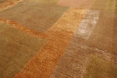 9'9'' x 13'10" Rose Hand Knotted Traditional Tibetan Wool and Silk Oriental Area Rug