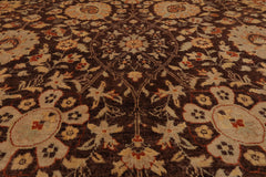 9x12 Brown, Beige, Gold Color Hand Knotted All-Over 100% Wool Traditional-Persian/Oriental Oriental Rug