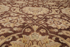 9x12 Brown, Caramel, Beige Color Hand Knotted All-Over 100% Wool Traditional Oriental Rug