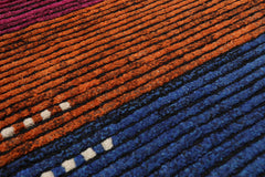 Tufenkian 3'3''x5' Orange Hand Knotted Wool Tibetan Modern Accent Rug