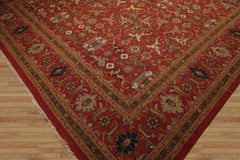 12'3''x14'9" Rusty Red Hand Knotted Wool Traditional Nourison Nourmak Sumak Area Rug