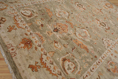 Multi Size LoomBloom Muted Turkish Oushak Hand Knotted Wool Traditional Area Rug Moss, Beige Color