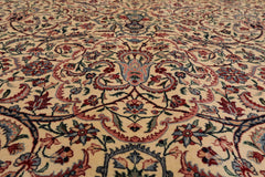 8x10 Ivory, Burgundy, Blue Color Hand Knotted All-Over 100% Wool Traditional Oriental Rug