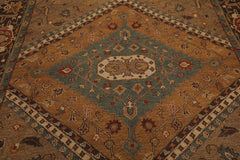 8'7''x11'5" Khaki Hand Knotted Wool Traditional Nourison Nourmak Soumak Reversible Rug