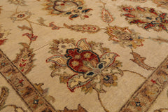 6x9 Beige, Tan, Rust Color Hand Knotted All-Over 100% Wool Traditional Oriental Rug