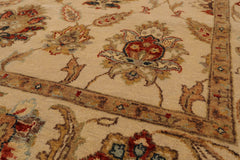 6x9 Beige, Tan, Rust Color Hand Knotted All-Over 100% Wool Traditional Oriental Rug