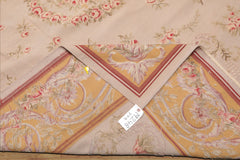 LoomBloom 7'3''x9'3" Beige Hand Knotted Wool Classic European Flatweave Rug