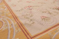 LoomBloom 7'3''x9'3" Beige Hand Knotted Wool Classic European Flatweave Rug