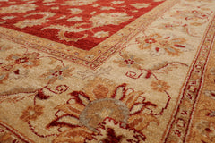 9x12 Orangy Red, Beige, Caramel Color Hand Knotted All-Over 100% Wool Traditional-Persian/Oriental Oriental Rug