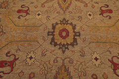 9'4''x13'6" Khaki Hand Knotted Wool Traditional Nourison Nourmak Soumak Reversible Rug