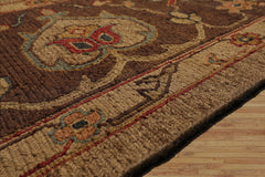 9'4''x13'6" Khaki Hand Knotted Wool Traditional Nourison Nourmak Soumak Reversible Rug
